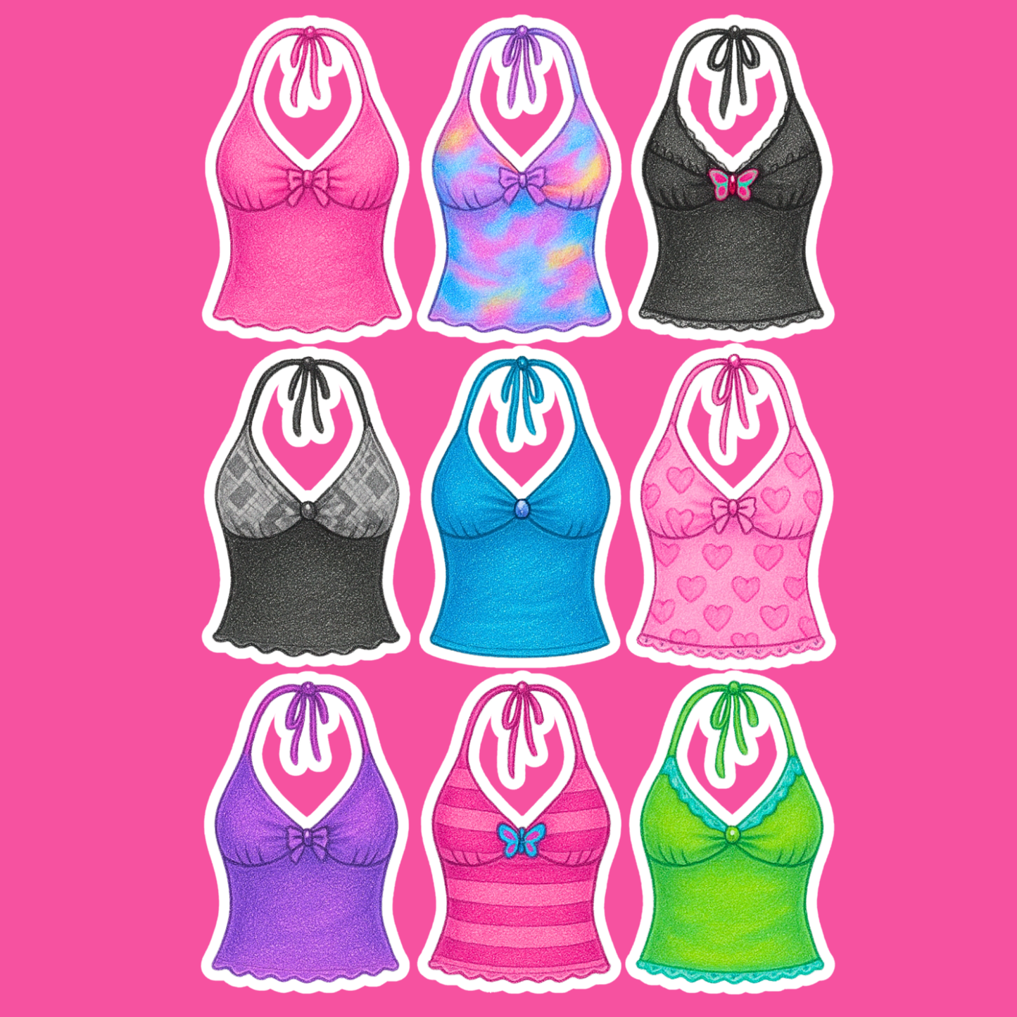 Beginner Y2K Halterneck Top Sewing Pattern (PDF Digital Download)