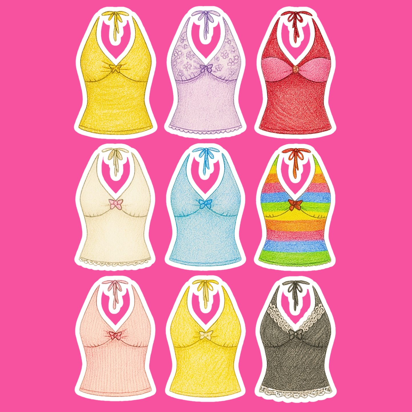 Beginner Y2K Halterneck Top Sewing Pattern (PDF Digital Download)